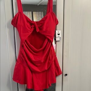 Red Cutout swimsuit